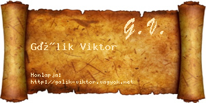 Gálik Viktor névjegykártya