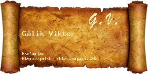 Gálik Viktor névjegykártya